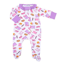  Slumber Party! Print Ruffle Zip Footie - Magnolia BabyFootie