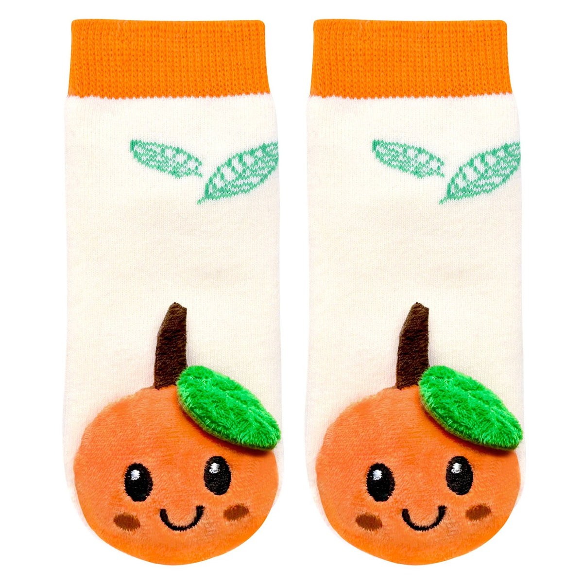 Boogie Toes_Smiley Orange Boogie Toes - Baby Rattle Socks_2