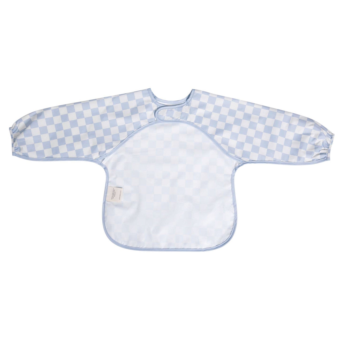 Smock Bib for Baby & Toddler Long Sleeve (Blue Checkers) - Magnolia BabyBib