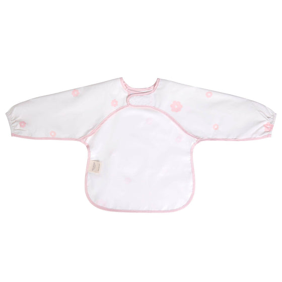 Smock Bib for Baby & Toddler Long Sleeve (Pink Flowers) - Magnolia BabyBib