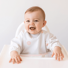  Smock Bib for Baby & Toddler Long Sleeve (Pink Flowers) - Magnolia BabyBib
