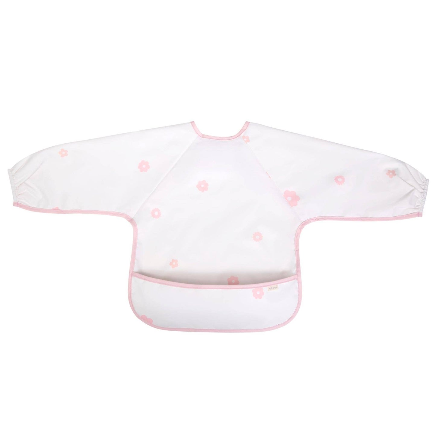 Smock Bib for Baby & Toddler Long Sleeve (Pink Flowers) - Magnolia BabyBib