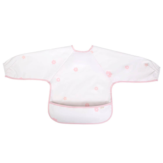 Smock Bib for Baby & Toddler Long Sleeve (Pink Flowers) - Magnolia BabyBib