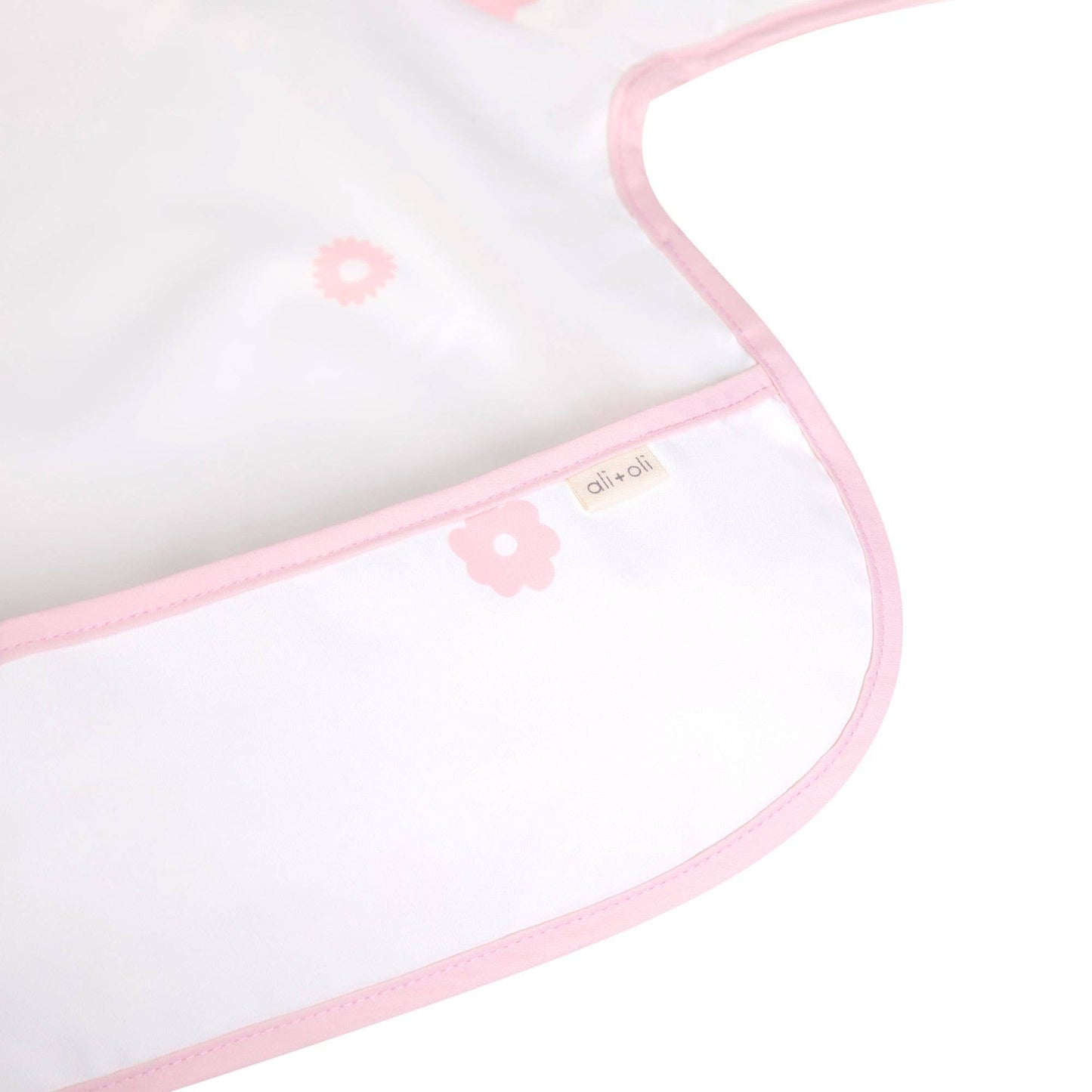 Smock Bib for Baby & Toddler Long Sleeve (Pink Flowers) - Magnolia BabyBib