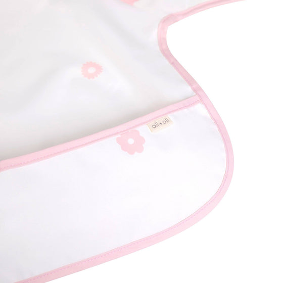 Smock Bib for Baby & Toddler Long Sleeve (Pink Flowers) - Magnolia BabyBib