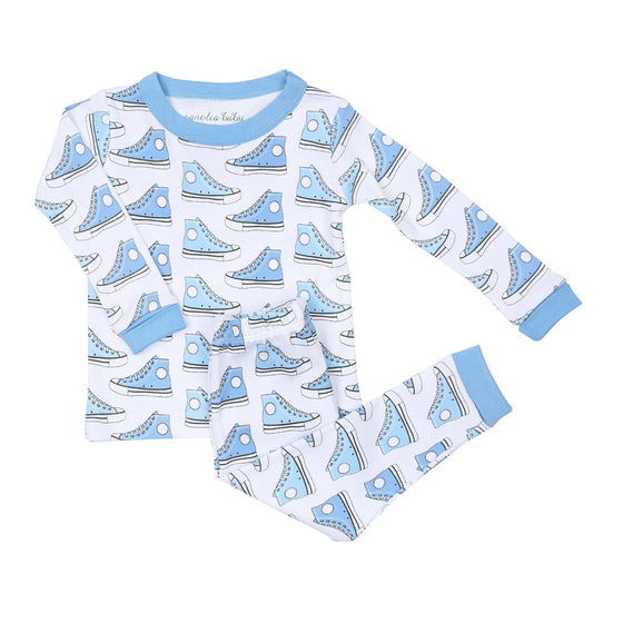 Sneakers Blue Toddler Long Pajamas - Magnolia BabyLong Pajamas