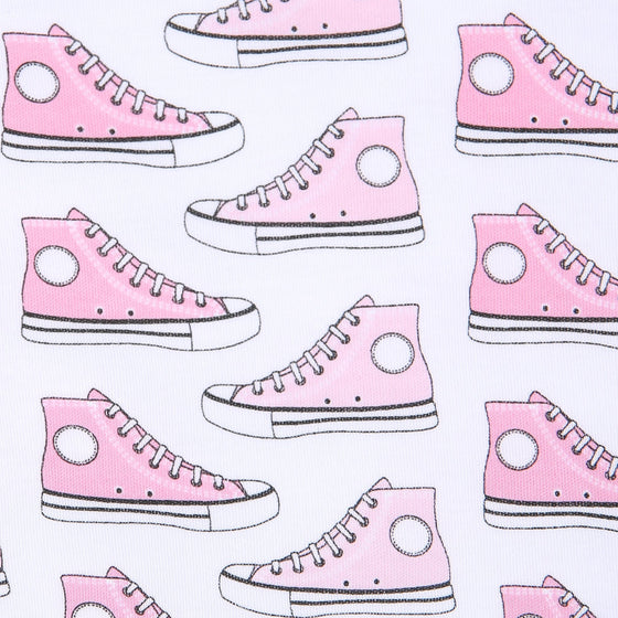 Sneakers Pink Printed Footie - Magnolia BabyFootie
