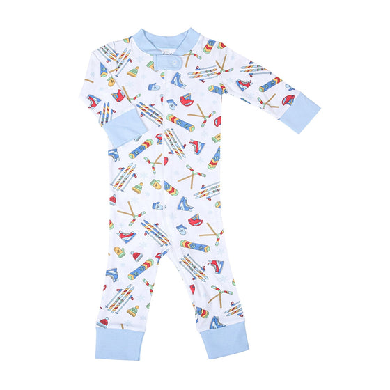 Snow Ready! Zip Pajamas - Blue - Magnolia BabyZipper Pajamas