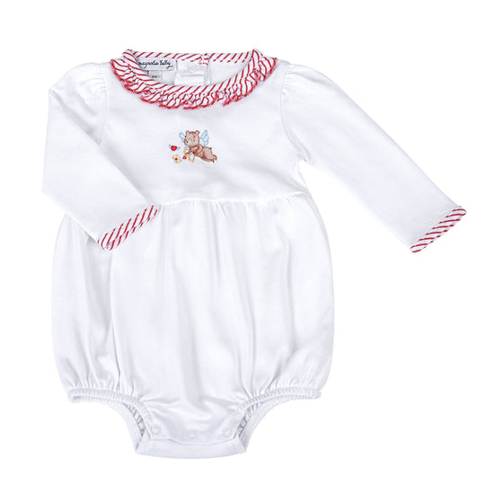 So this is Love Embroidered Long Sleeve Bubble - Magnolia BabyBubble