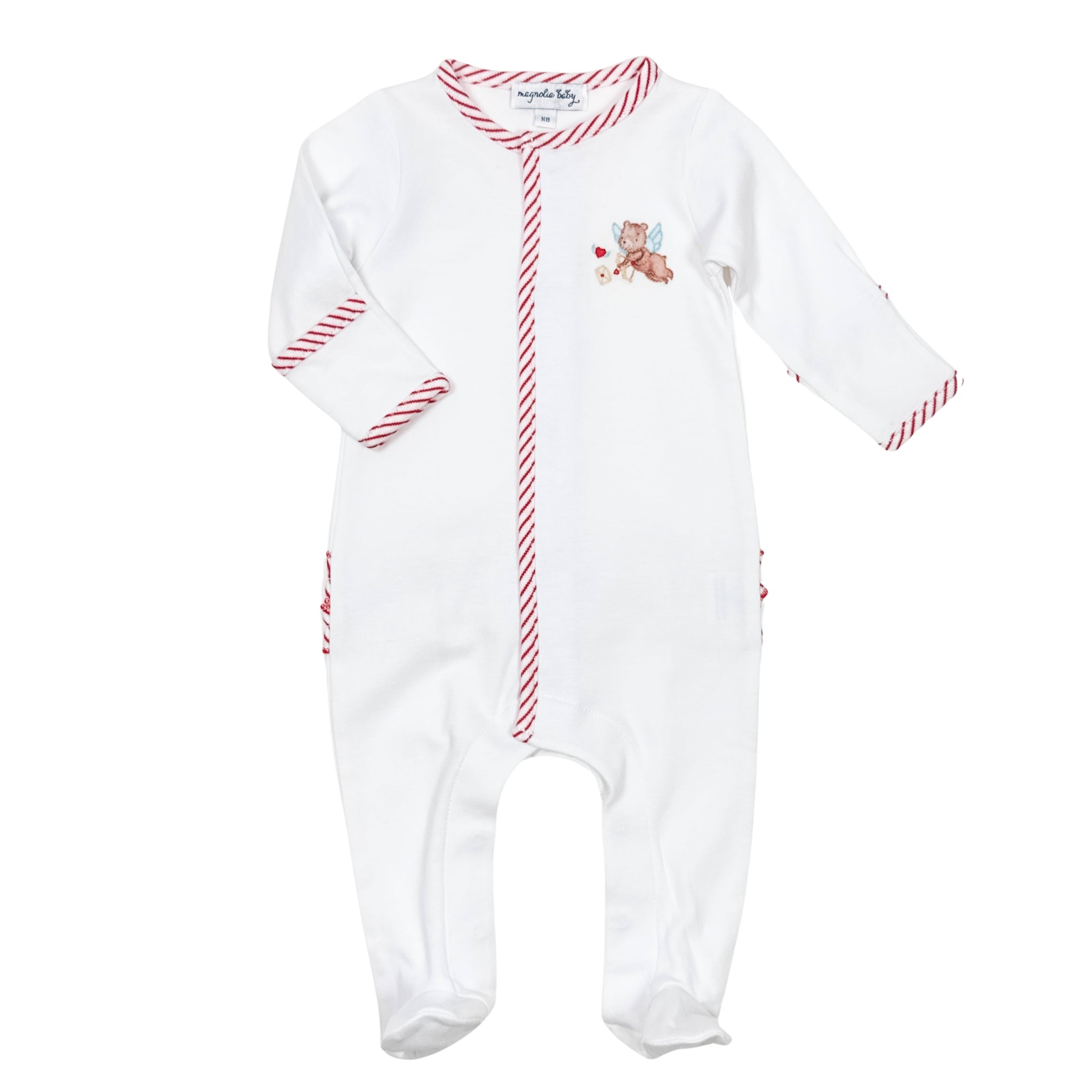 So This is Love Embroidered Ruffle Footie - Magnolia BabyFootie