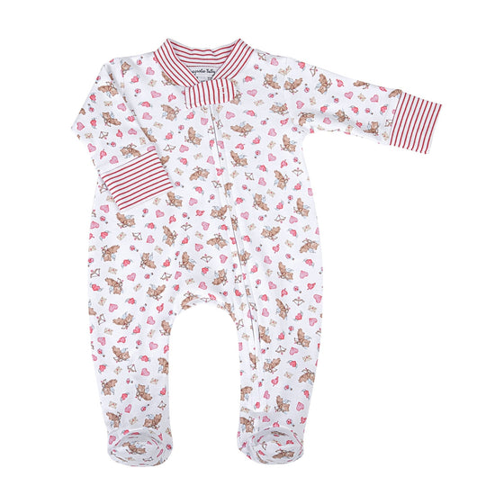 So this is Love Print Zip Footie - Magnolia BabyFootie