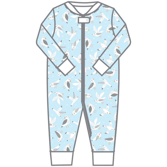 Soaring Seagull Zip Pajamas - Magnolia BabyZipper Pajamas
