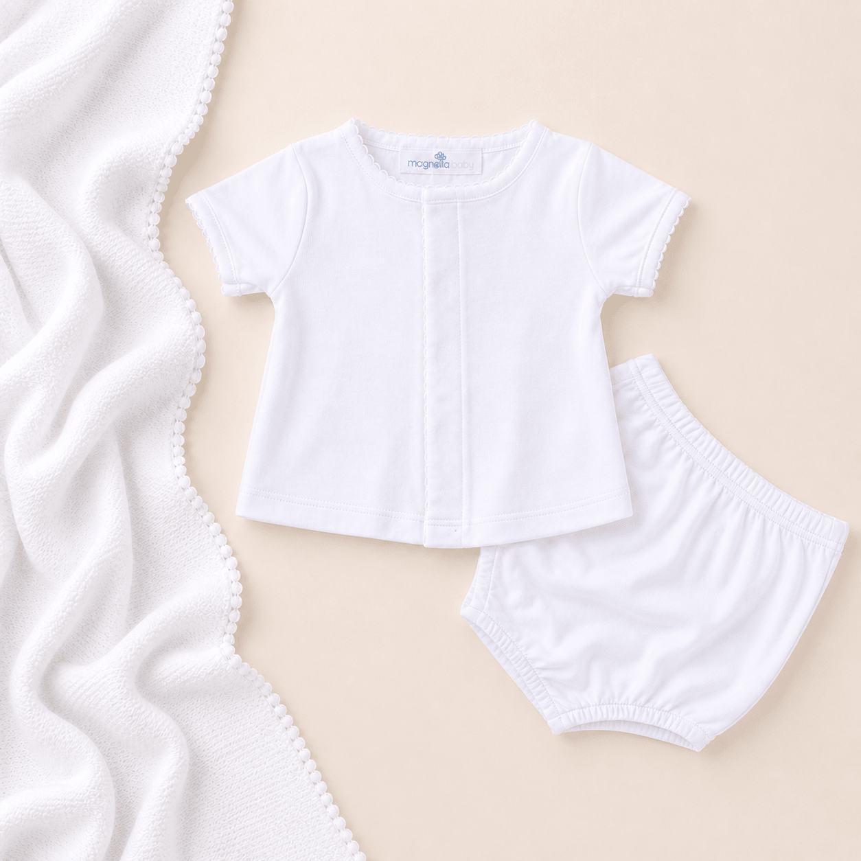 Solid Essentials Diaper Cover Set White - Magnolia BabyDiaper Cover