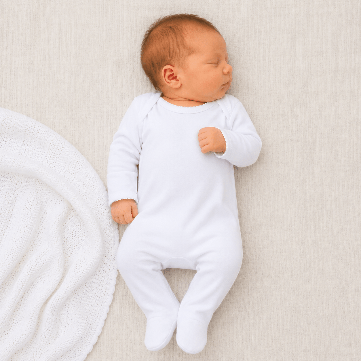 Magnolia Baby_Solid Essentials Lap Footie - White with White Trim_1