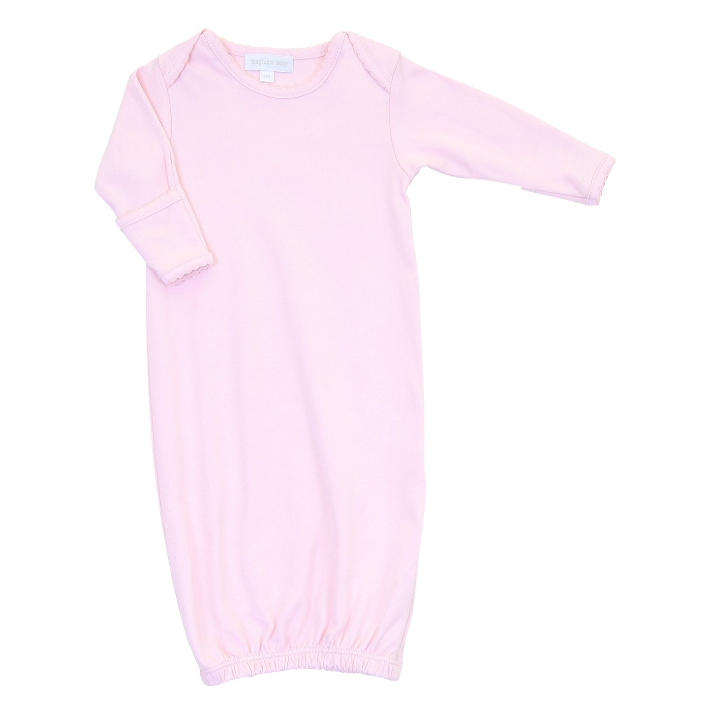 Solid Essentials Lap Gown - Pink with Pink Trim - Magnolia BabyGown