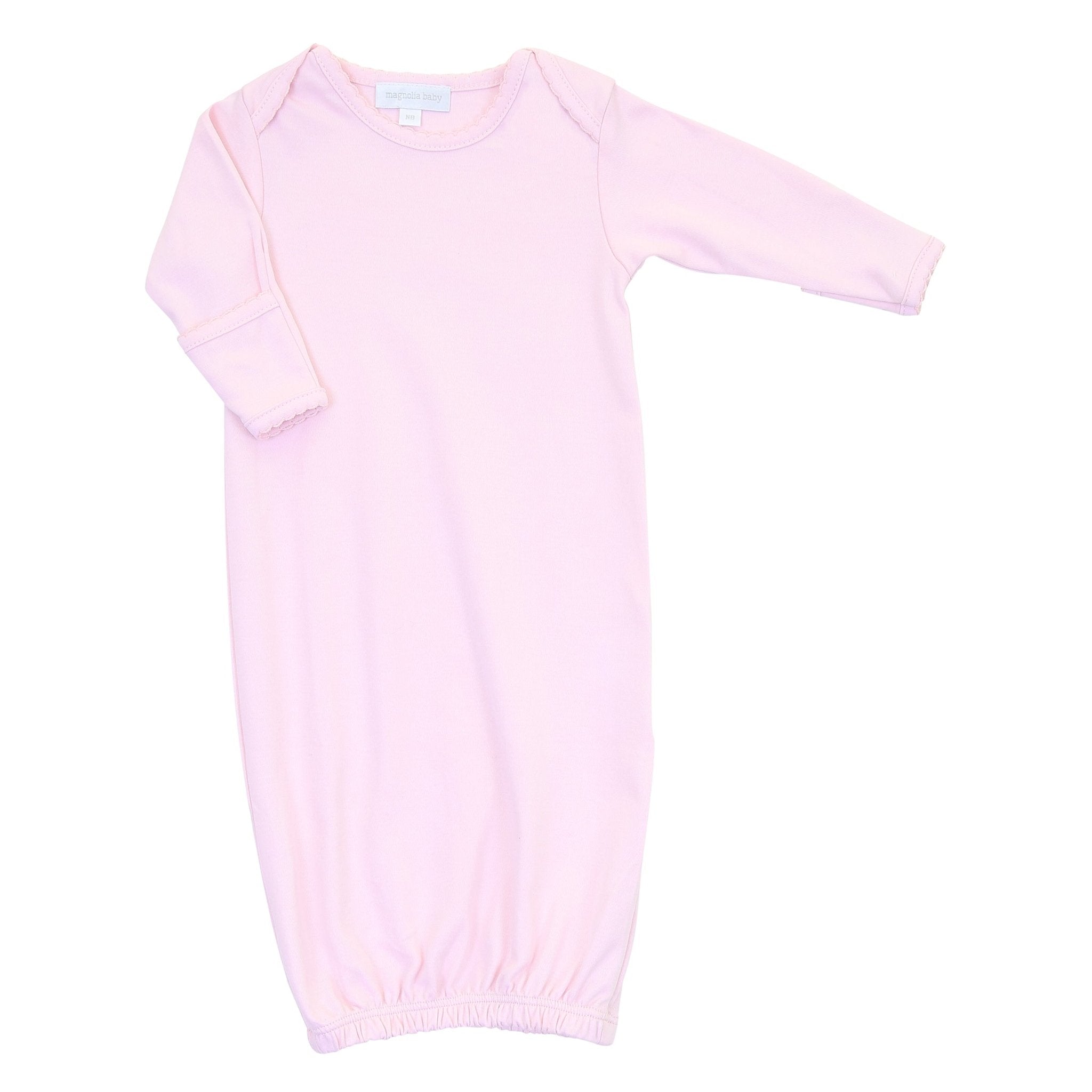 Solid Essentials Lap Gown - Pink with Pink Trim - Magnolia BabyGown
