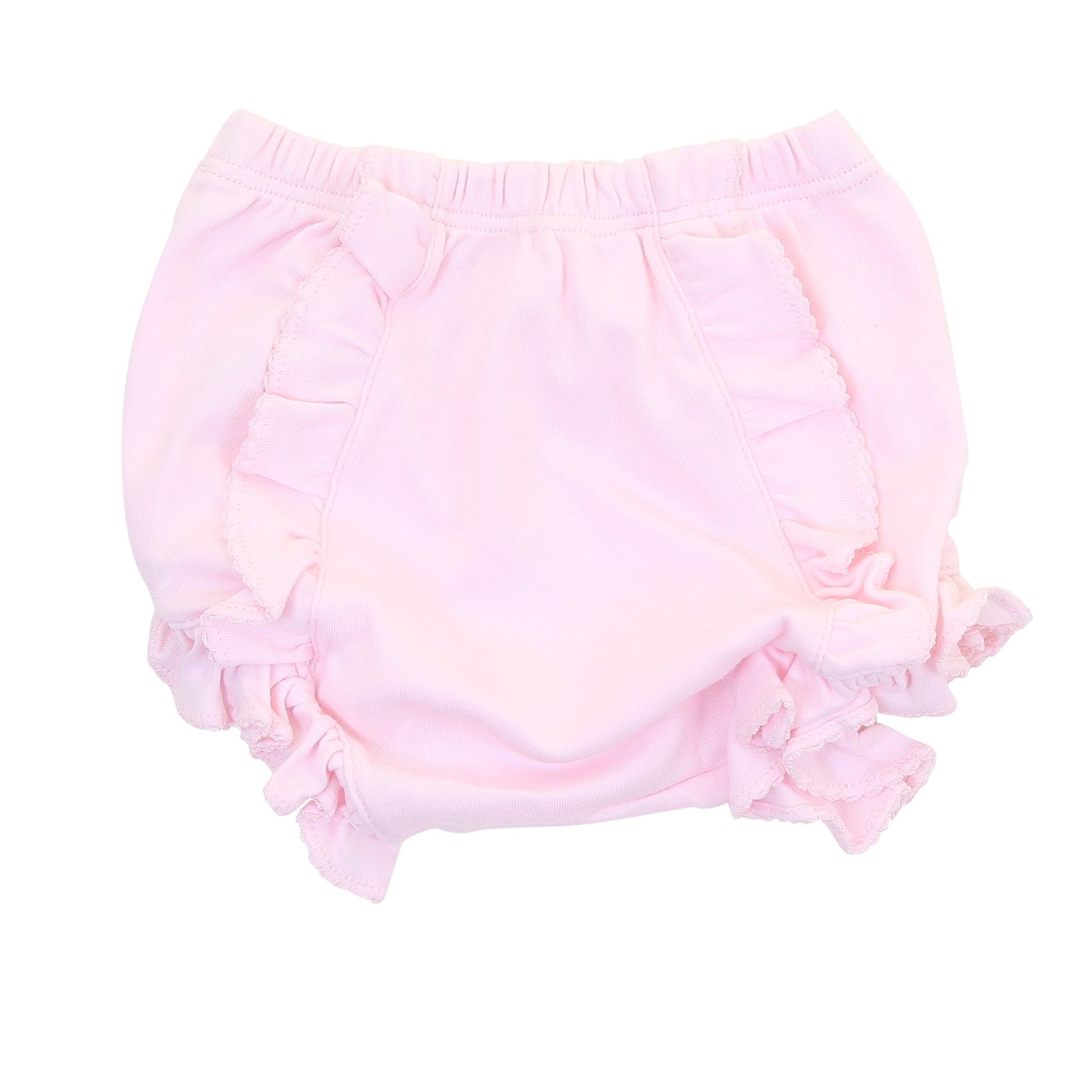 Solid Essentials Monogram Diaper Cover - Pink with Pink Trim - Magnolia BabyDiaper Cover