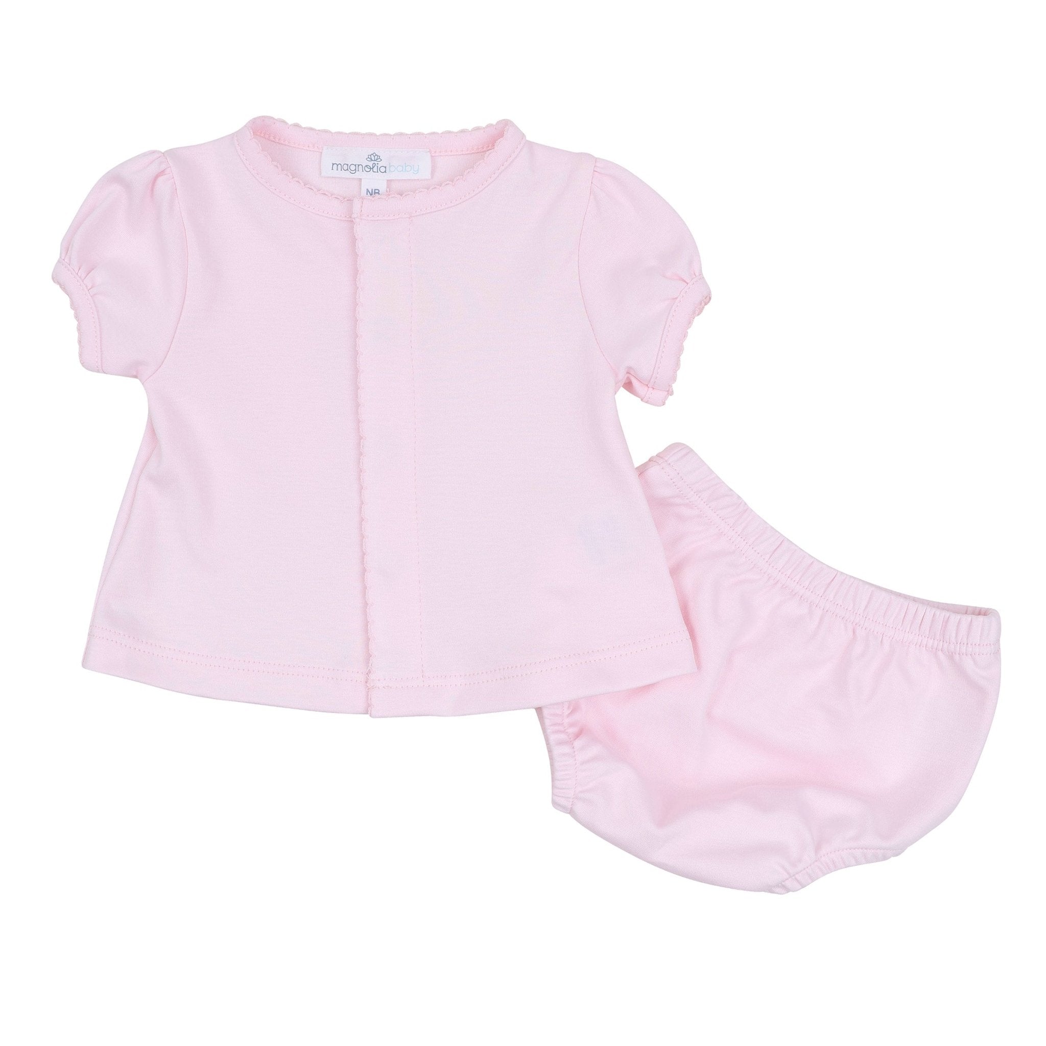 Solid Essentials Ruffle Diaper Cover Set - Pink - Magnolia BabyDiaper Cover
