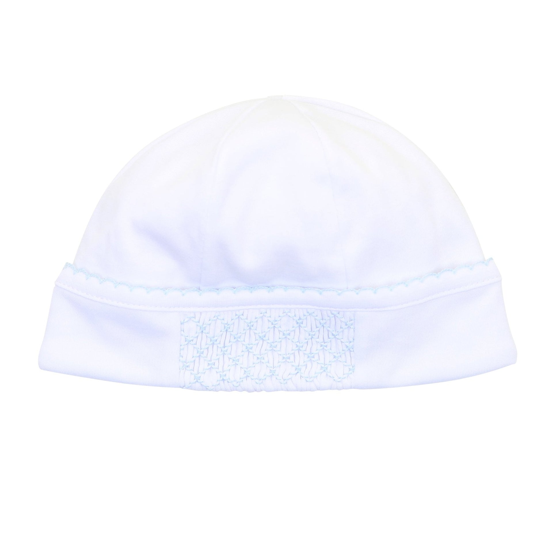 Solid Essentials White Blue Smocked Hat - Magnolia BabyHat