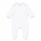 Solid Essentials White Lap Footie with Pink Trim - Magnolia BabyFootie