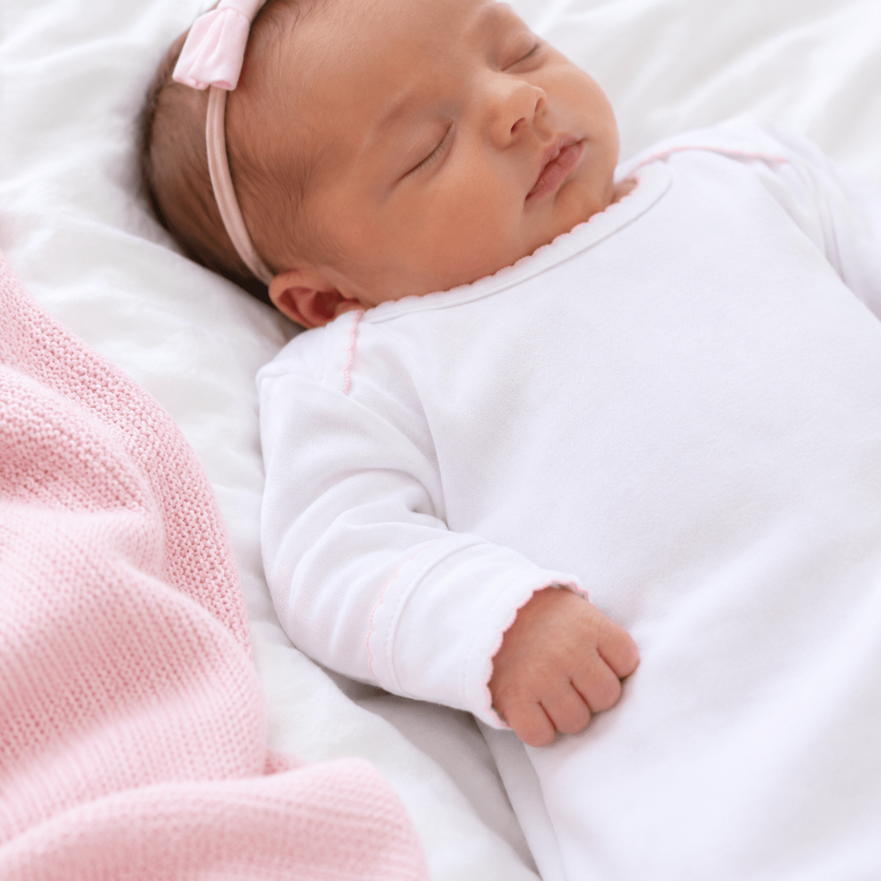 Solid Essentials White Lap Gown with Pink Trim - Magnolia BabyGown