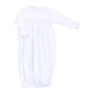 Solid Essentials White Pink Smocked Gown - Magnolia BabyGown