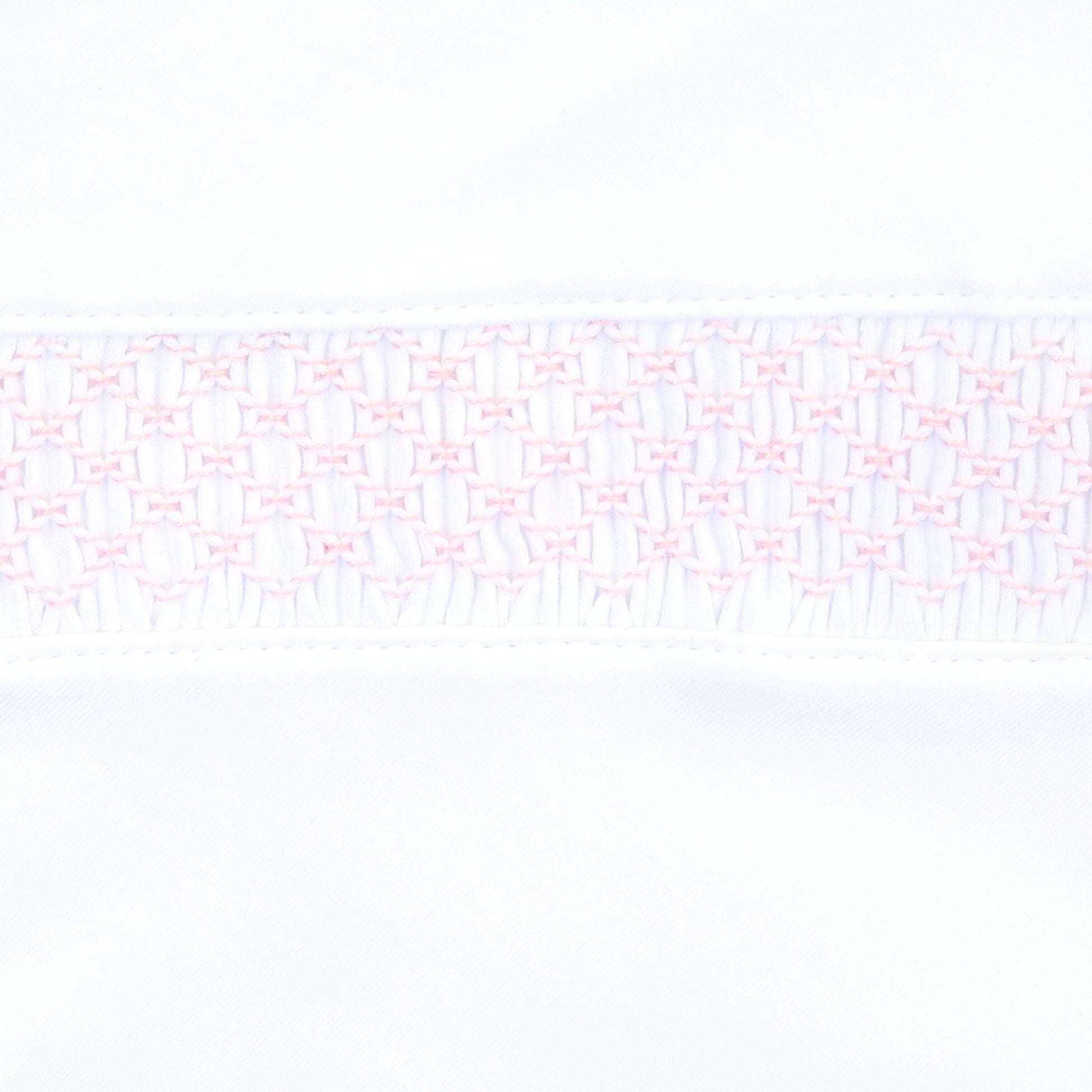 Solid Essentials White Pink Smocked Gown - Magnolia BabyGown