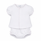 Solid Essentials White Ruffle Diaper Cover Set with Pink Trim - Magnolia BabyDiaper Cover