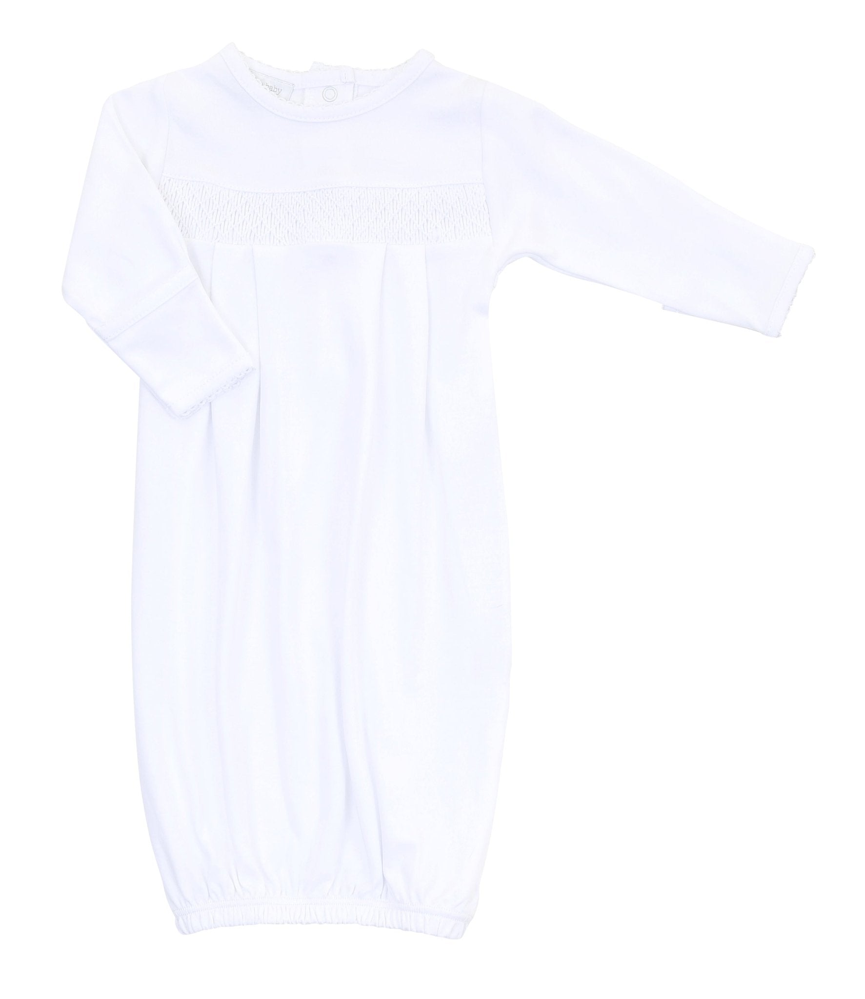 Solid Essentials White Smocked Gown - Magnolia BabyGown
