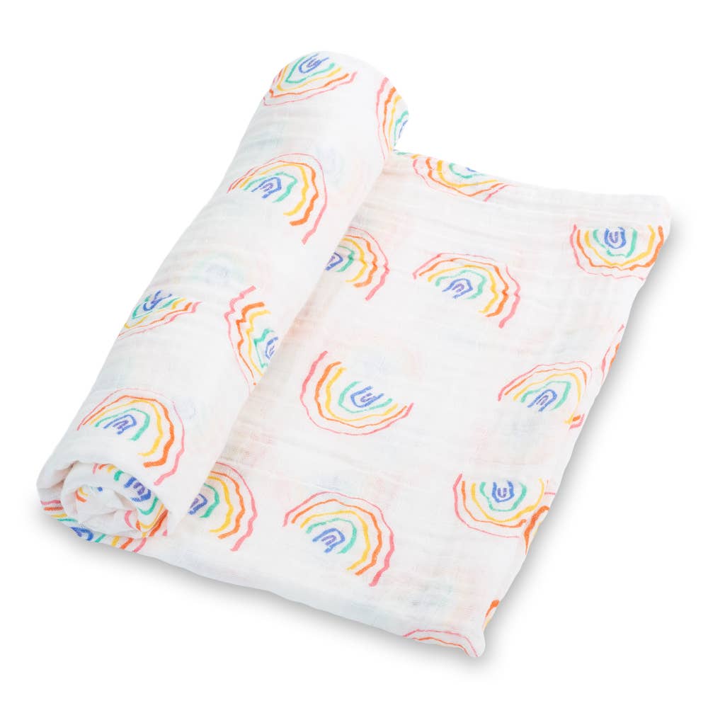 Somewhere Over The Rainbow Swaddle Blanket - Magnolia BabySwaddle Blanket