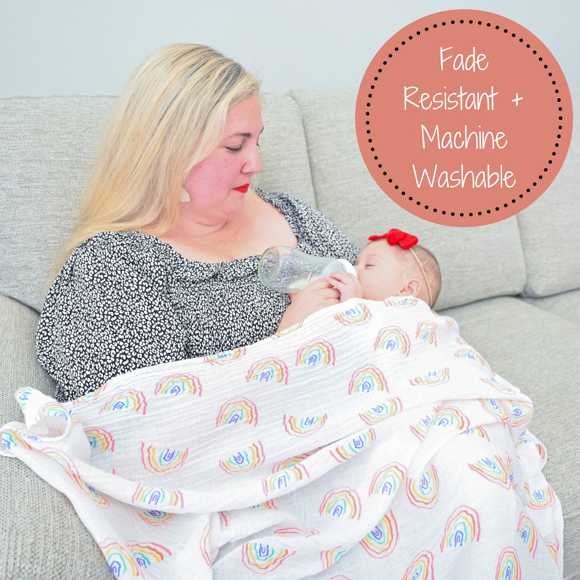 Somewhere Over The Rainbow Swaddle Blanket - Magnolia BabySwaddle Blanket