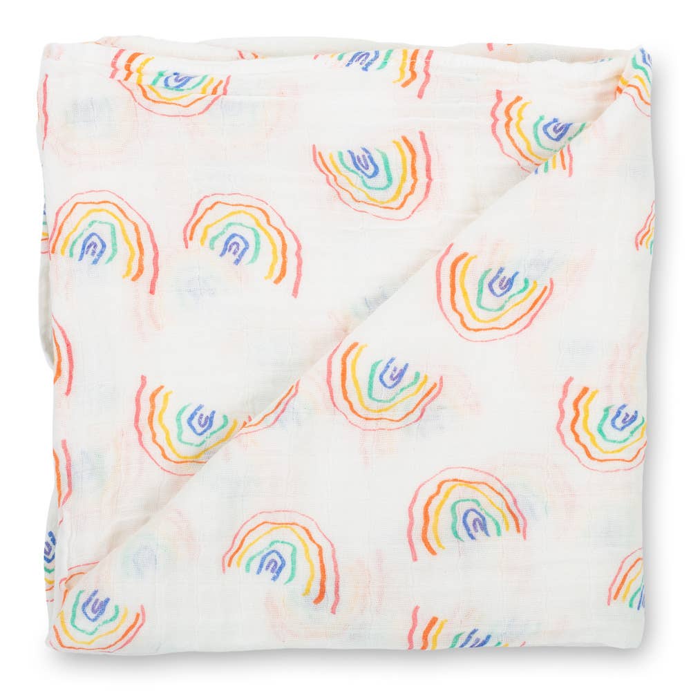 Somewhere Over The Rainbow Swaddle Blanket - Magnolia BabySwaddle Blanket