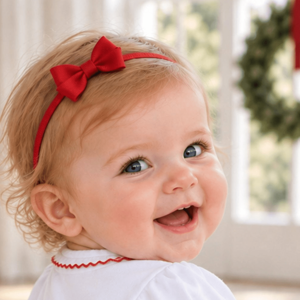 Beyond Creations, LLC_Sophia Baby Headband with Bow - Red_1