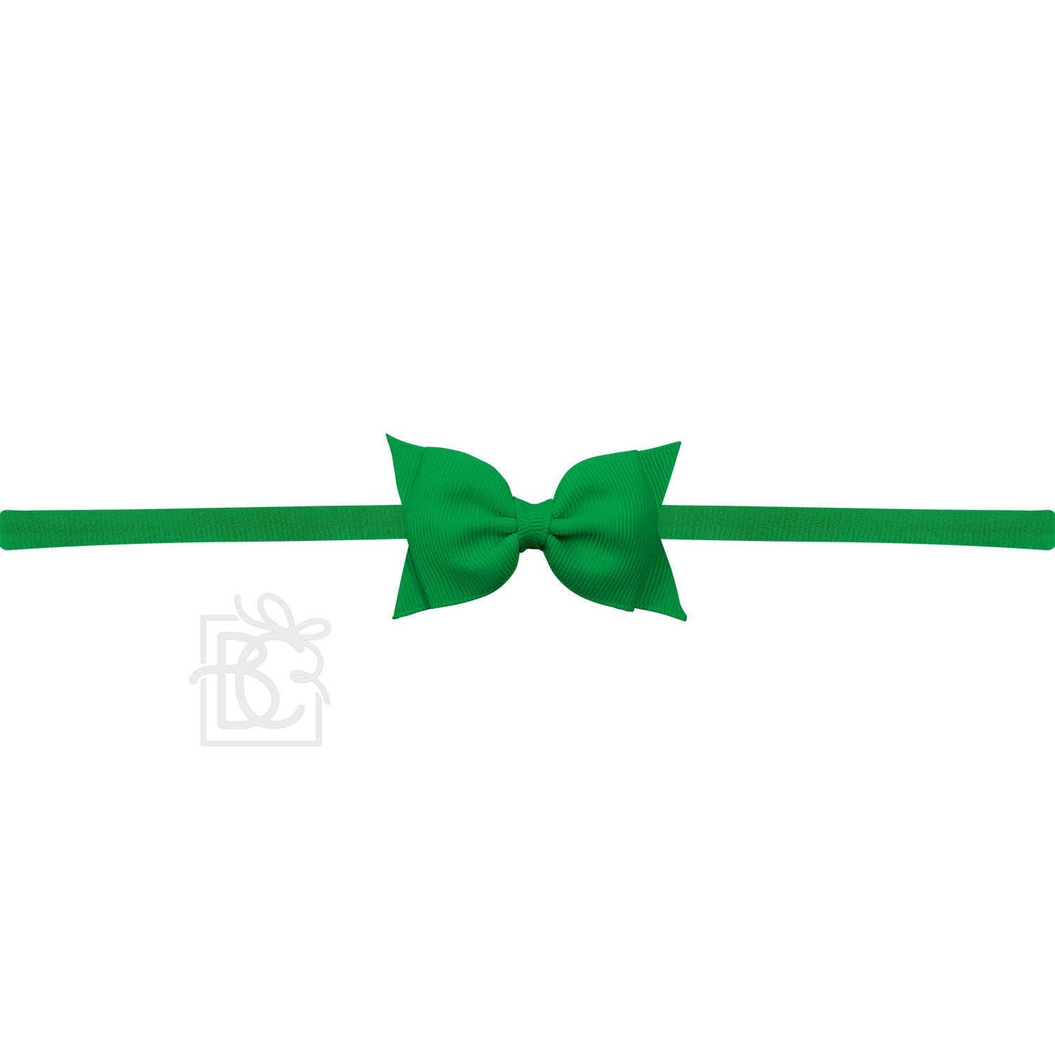 Sophia Baby Headband with Grosgrain Bow - Emerald - Magnolia BabyHeadband