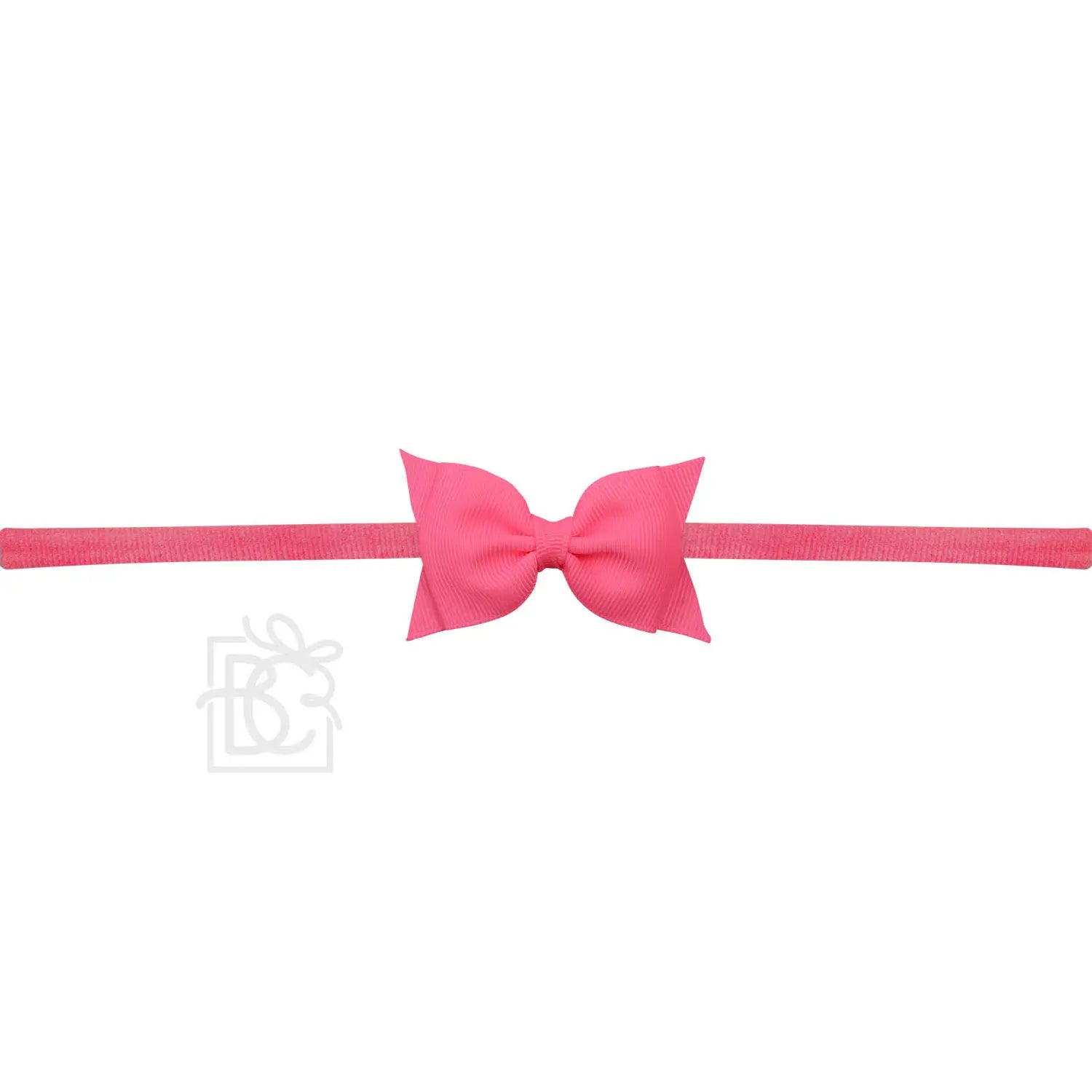 Sophia Baby Headband with Grosgrain Bow - Fuschia - Magnolia BabyHeadband