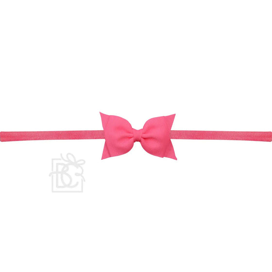 Sophia Baby Headband with Grosgrain Bow - Fuschia - Magnolia BabyHeadband