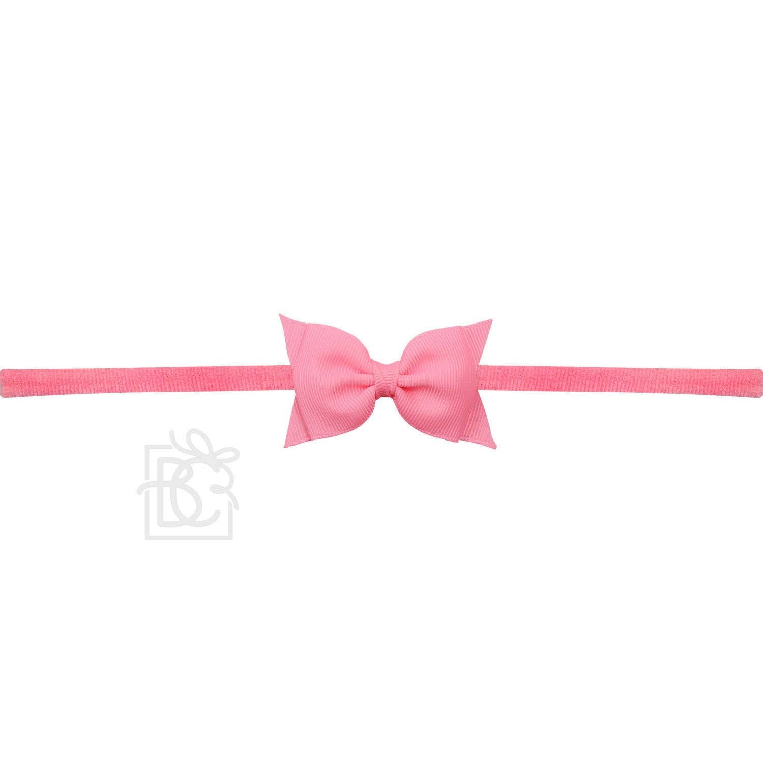 Sophia Baby Headband with Grosgrain Bow - Hot Pink - Magnolia BabyHeadband
