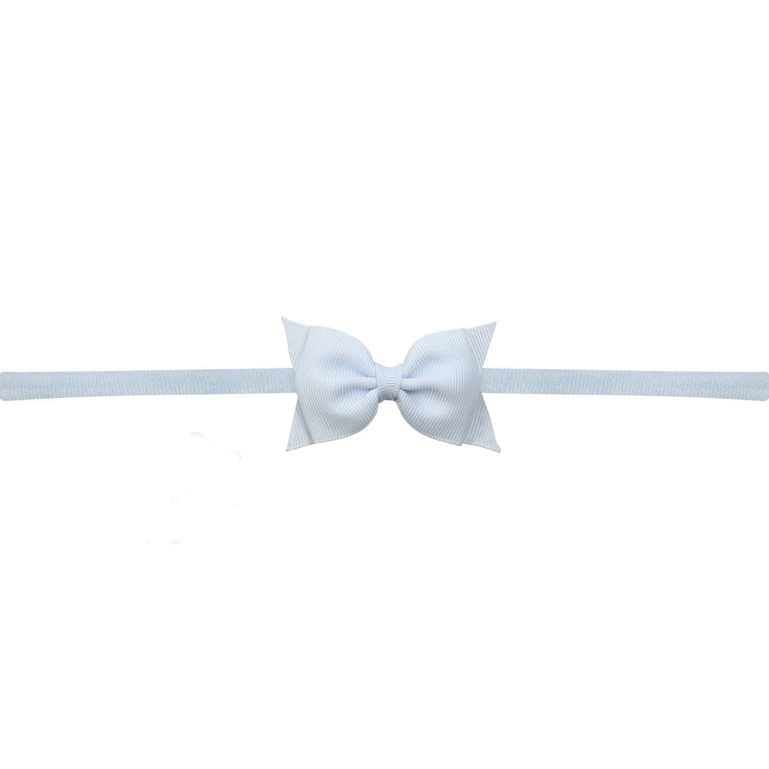 Sophia Baby Headband with Grosgrain Bow - Millenium Blue - Magnolia BabyHeadband