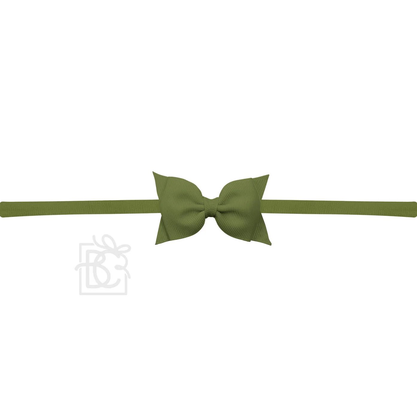Sophia Baby Headband with Grosgrain Bow - Moss Green - Magnolia BabyHeadband