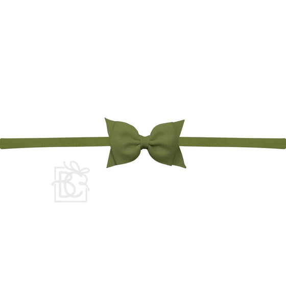 Sophia Baby Headband with Grosgrain Bow - Moss Green - Magnolia BabyHeadband