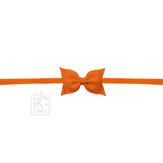 Sophia Baby Headband with Grosgrain Bow - Orange - Magnolia BabyHeadband