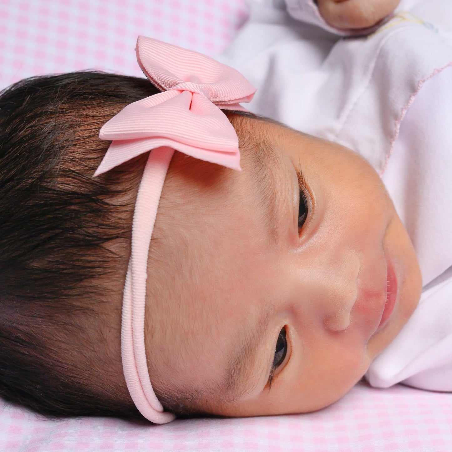Sophia Baby Headband with Grosgrain Bow - Peony Pink - Magnolia BabyHeadband