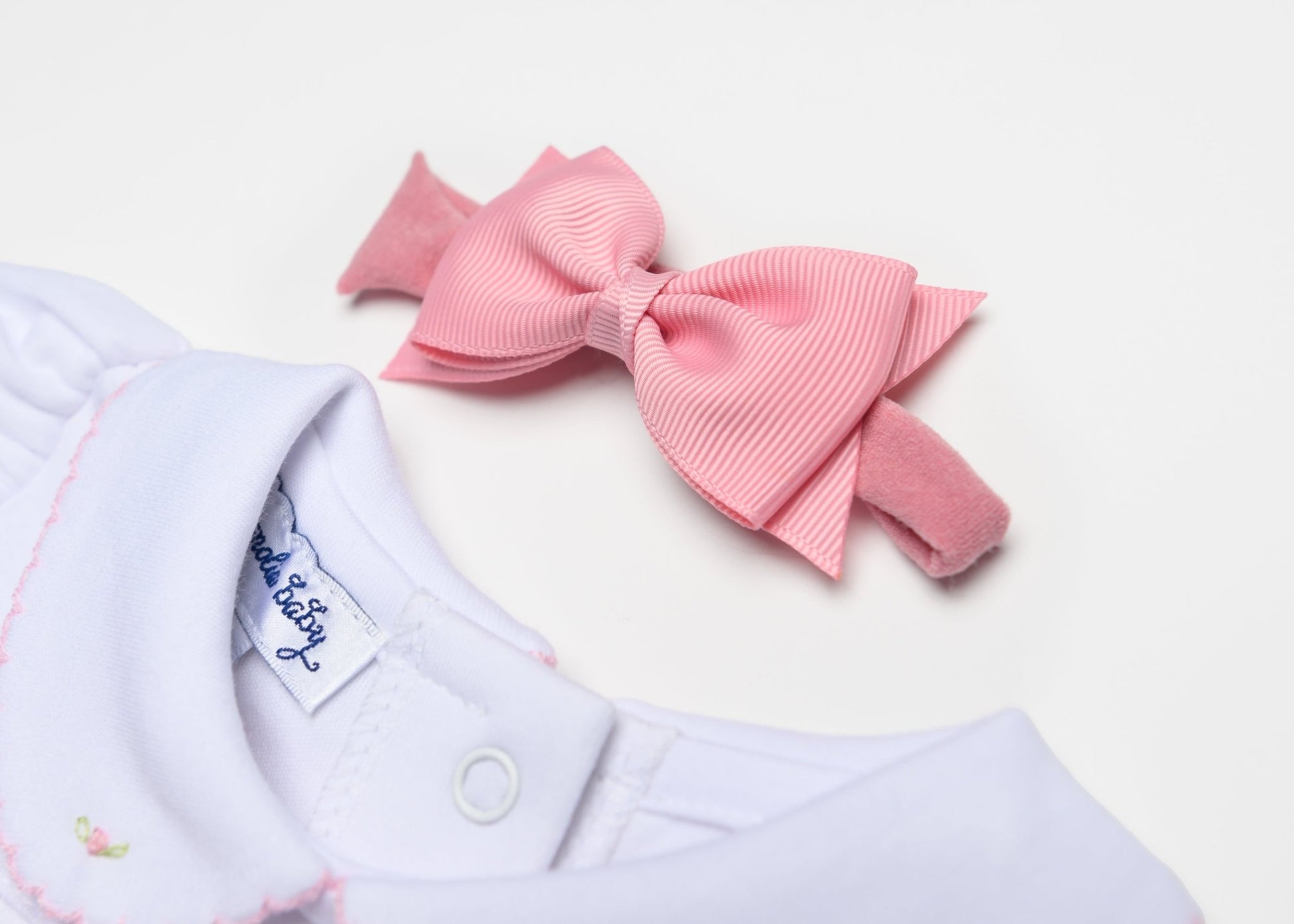 Sophia Baby Headband with Grosgrain Bow - Peony Pink - Magnolia BabyHeadband