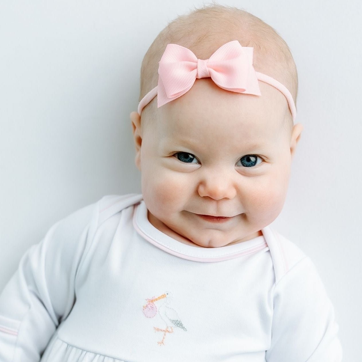 Sophia Baby Headband with Grosgrain Bow - Pink - Magnolia BabyHeadband