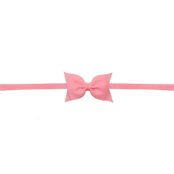 Sophia Baby Headband with Grosgrain Bow - Shell Pink - Magnolia BabyHeadband