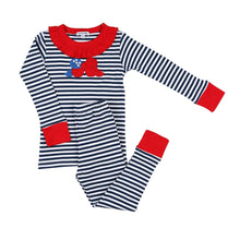  Stars, Stripes and Bows Applique Ruffle Long Pajama - Magnolia BabyLong Pajamas