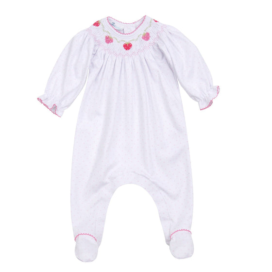 Strawberry Patch Bishop Footie - Magnolia BabyFootie