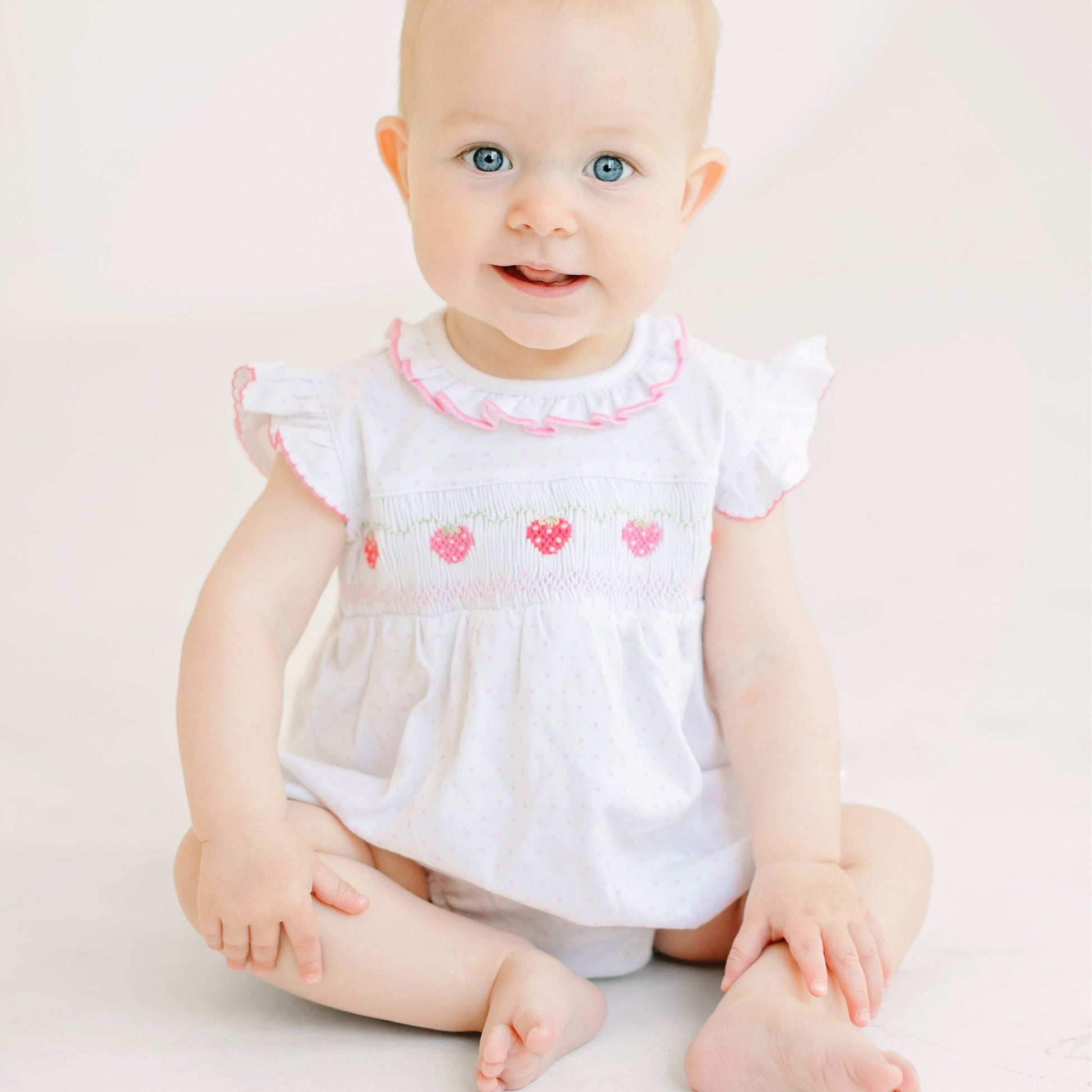 Strawberry Patch Smocked Bubble - Magnolia BabyBubble