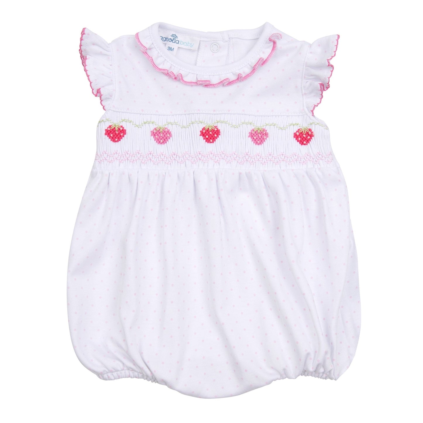 Strawberry Patch Smocked Bubble - Magnolia BabyBubble