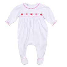  Strawberry Patch Smocked Footie - Magnolia BabyFootie